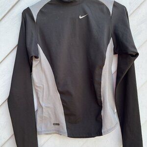 Nike Sports Long Sleeve Top Black/Gray Dri Fit